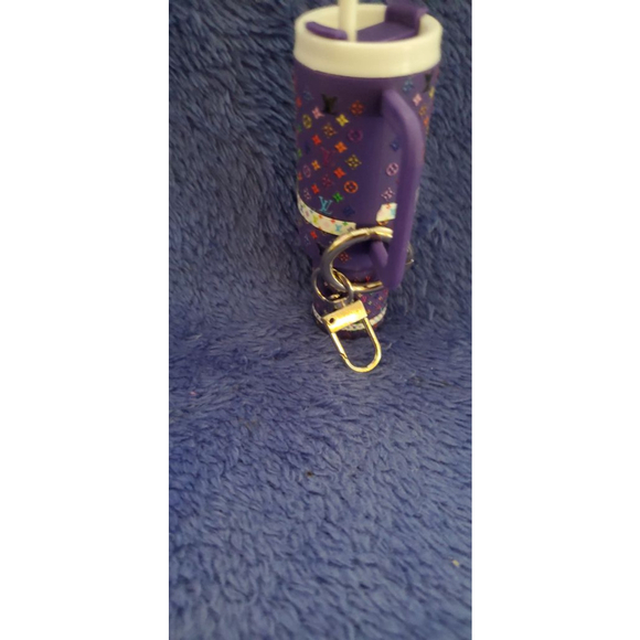 Louis Vuitton Purple White Monogram Tumbler Keychain - Picture 3 of 4